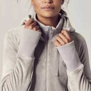 Athleta Triumph Hoodie Double Cozy Karma zip jacket grey women’s large